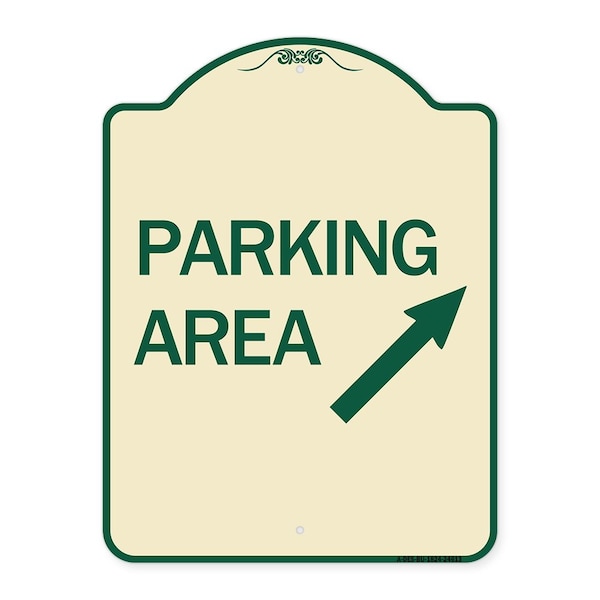 Signmission Parking Area Up Right Arrow Symbol Heavy-Gauge Aluminum Architectural Sign, 24" x 18", TG-1824-24613 A-DES-TG-1824-24613 - main